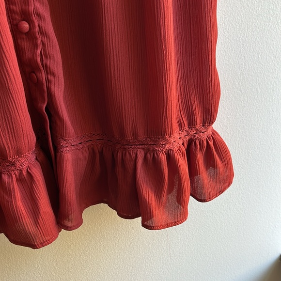Miami Red Button-Down Ruffle Dress - Picture 5 of 5